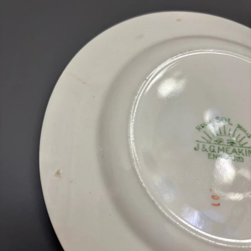 JG MEAKIN appetiser plates 6” SOL SUN 391413 FLORAL lot of 4 VNTG made England
